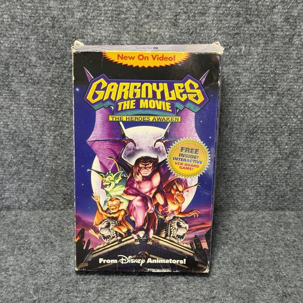 Disney Gargoyles The Movie Heroes Awaken VHS with VCR Board Game - Nice! Rare